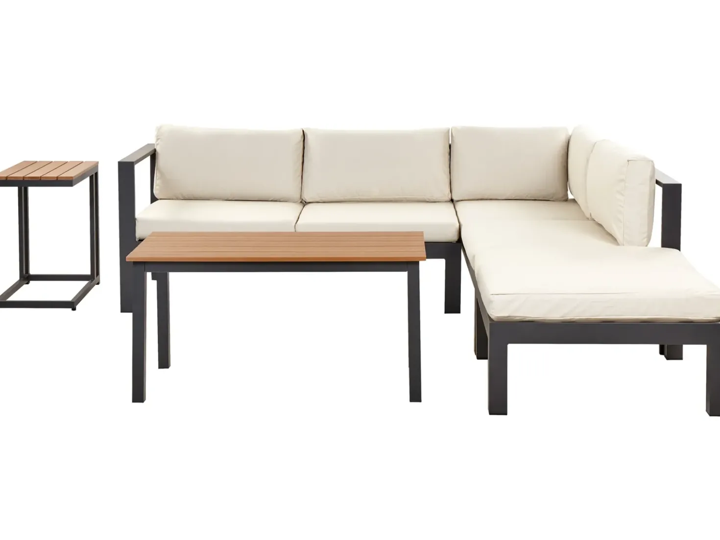 Set di divani angolari da giardino 5 posti MESSINA Lato Sinistro Metallo Beige