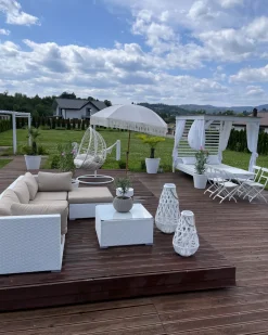 Set di divani angolari da giardino 4 posti SANO Lato Sinistro Modulare Rattan sintetico (PE) Bianco