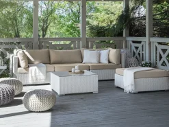 Set di divani angolari da giardino 4 posti SANO Lato Sinistro Modulare Rattan sintetico (PE) Bianco