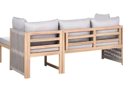 Set di divani angolari da giardino 3 posti ARABBA Lato Sinistro Legno di acacia certificato Grigio