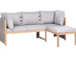Set di divani angolari da giardino 3 posti ARABBA Lato Sinistro Legno di acacia certificato Grigio