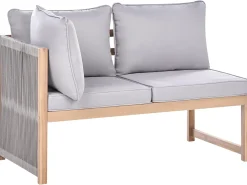 Set di divani angolari da giardino 3 posti ARABBA Lato Sinistro Legno di acacia certificato Grigio