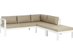 Set di divani angolari da giardino 5 posti MESSINA Lato Sinistro Metallo Beige sabbia