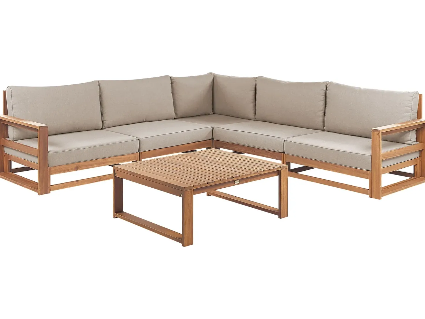 Set di divani angolari da giardino 5 posti TIMOR Modulare Legno di acacia certificato Marrone chiaro
