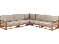 Set di divani angolari da giardino 5 posti TIMOR Modulare Legno di acacia certificato Marrone chiaro