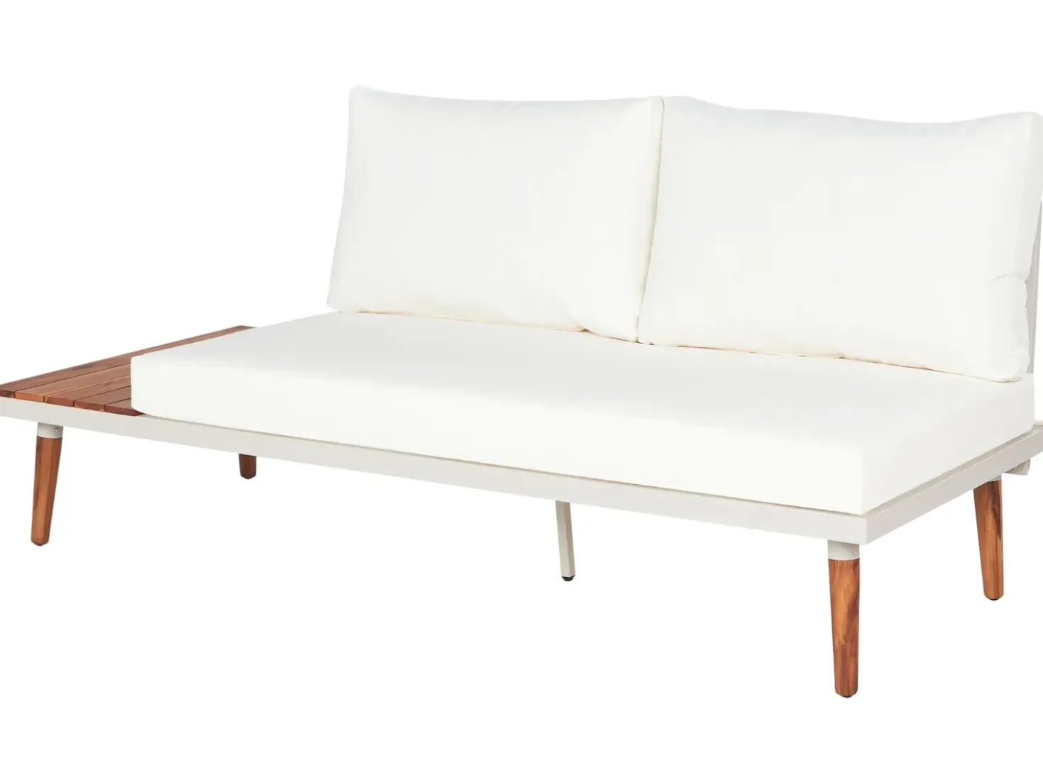 Set di divani angolari da giardino 5 posti CORATO Legno d'acacia Bianco sporco