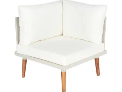 Set di divani angolari da giardino 5 posti CORATO Legno d'acacia Bianco sporco