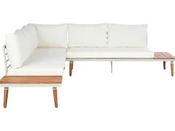 Set di divani angolari da giardino 5 posti CORATO Legno d'acacia Bianco sporco
