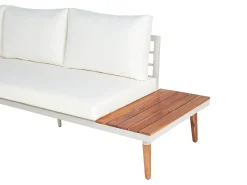 Set di divani angolari da giardino 5 posti CORATO Legno d'acacia Bianco sporco