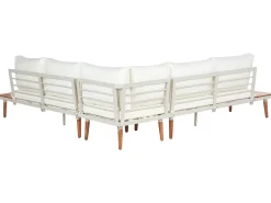 Set di divani angolari da giardino 5 posti CORATO Legno d'acacia Bianco sporco