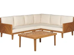 Set di divani angolari da giardino 4 posti BARATTI Lato Sinistro Legno d'acacia Marrone