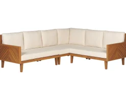 Set di divani angolari da giardino 4 posti BARATTI Lato Sinistro Legno d'acacia Marrone