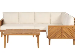Set di divani angolari da giardino 4 posti BARATTI Lato Sinistro Legno d'acacia Marrone