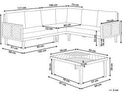 Set di divani angolari da giardino 4 posti BARATTI Lato Sinistro Legno d'acacia Marrone