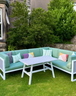 Set di divani angolari da giardino 6 posti CASTELLA/FRATTE Lato Sinistro Metallo Verde