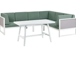 Set di divani angolari da giardino 6 posti CASTELLA/FRATTE Lato Sinistro Metallo Verde