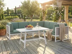 Set di divani angolari da giardino 6 posti CASTELLA/FRATTE Lato Sinistro Metallo Verde