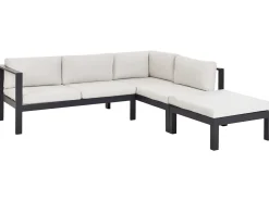 Set di divani angolari da giardino 5 posti MESSINA Lato Sinistro Metallo Bianco sporco