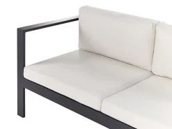 Set di divani angolari da giardino 5 posti MESSINA Lato Sinistro Metallo Bianco sporco