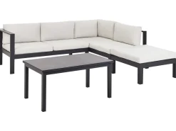 Set di divani angolari da giardino 5 posti MESSINA Lato Sinistro Metallo Bianco sporco
