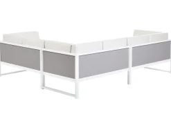 Set di divani angolari da giardino 6 posti CASTELLA/FRATTE Lato Sinistro Metallo Bianco sporco