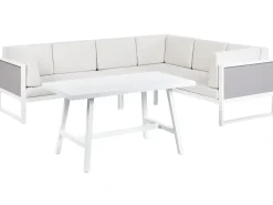 Set di divani angolari da giardino 6 posti CASTELLA/FRATTE Lato Sinistro Metallo Bianco sporco