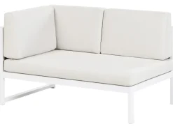Set di divani angolari da giardino 6 posti CASTELLA/FRATTE Lato Sinistro Metallo Bianco sporco