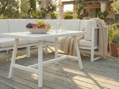Set di divani angolari da giardino 6 posti CASTELLA/FRATTE Lato Sinistro Metallo Bianco sporco
