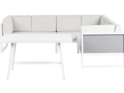 Set di divani angolari da giardino 6 posti CASTELLA/FRATTE Lato Sinistro Metallo Bianco sporco