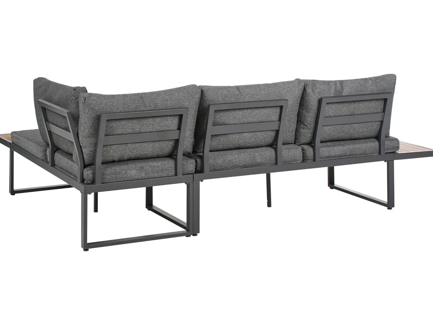 Set di divani angolari da giardino 4 posti PIENZA Lato Sinistro Marrone chiaro/Grigio