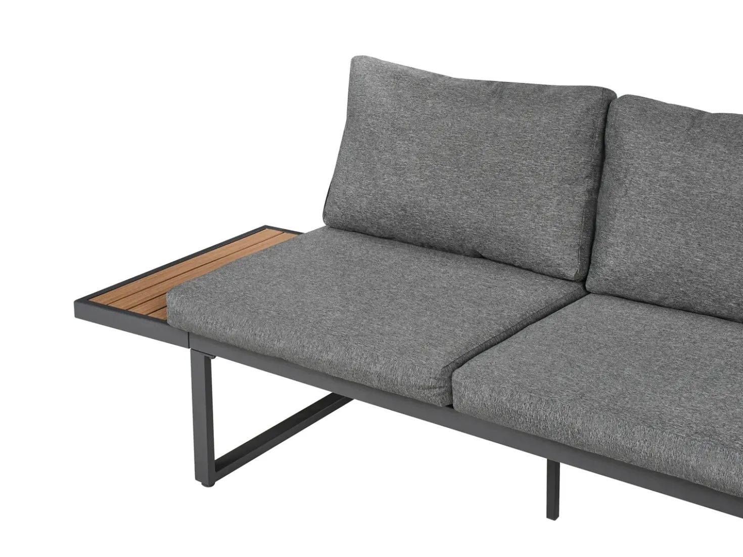 Set di divani angolari da giardino 4 posti PIENZA Lato Sinistro Marrone chiaro/Grigio