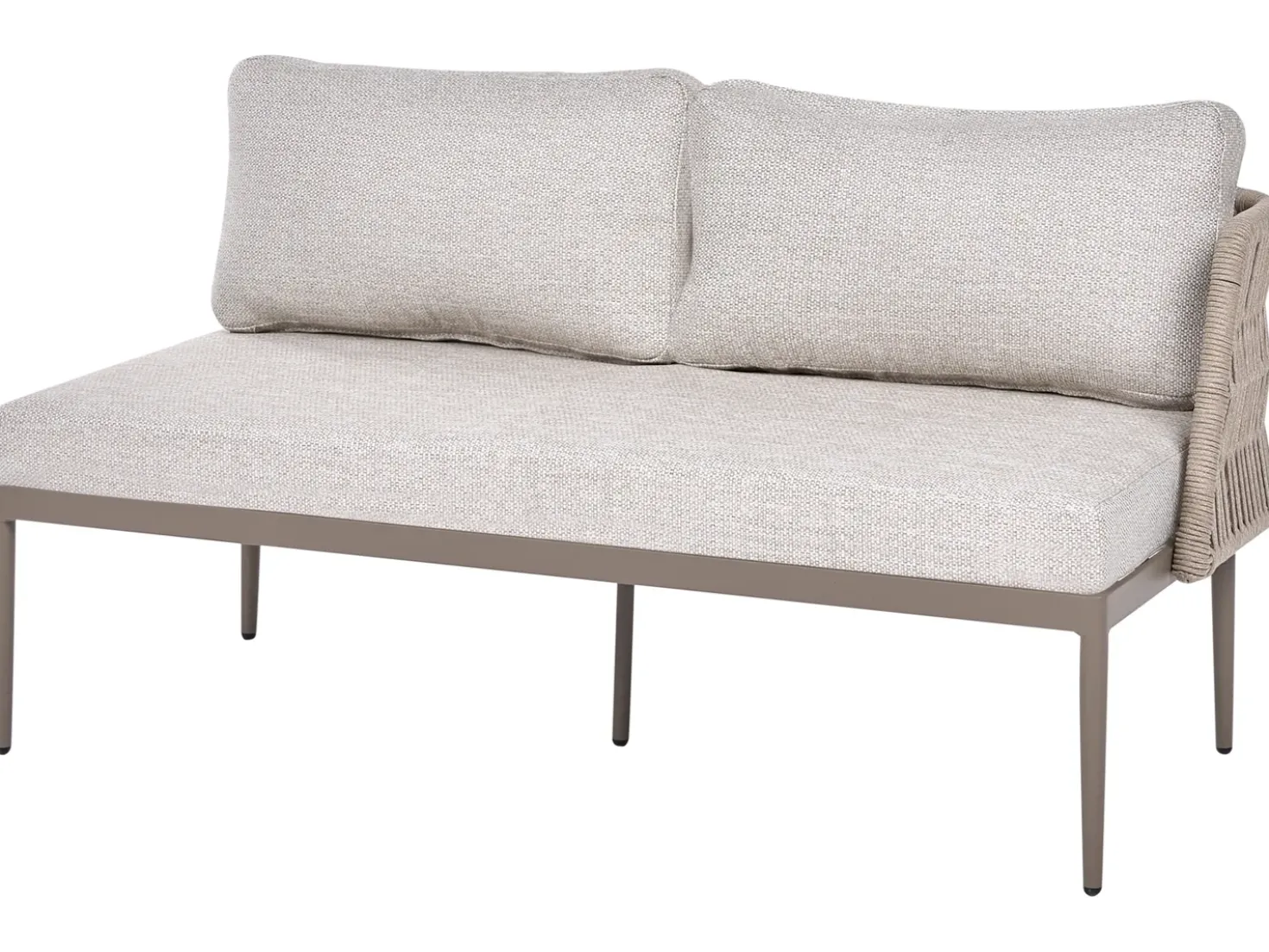 Set di divani angolari da giardino 3 posti LEFFE Lato destro Metallo Beige