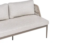 Set di divani angolari da giardino 3 posti LEFFE Lato destro Metallo Beige