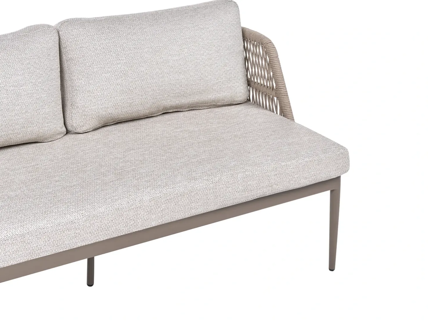 Set di divani angolari da giardino 3 posti LEFFE Lato destro Metallo Beige