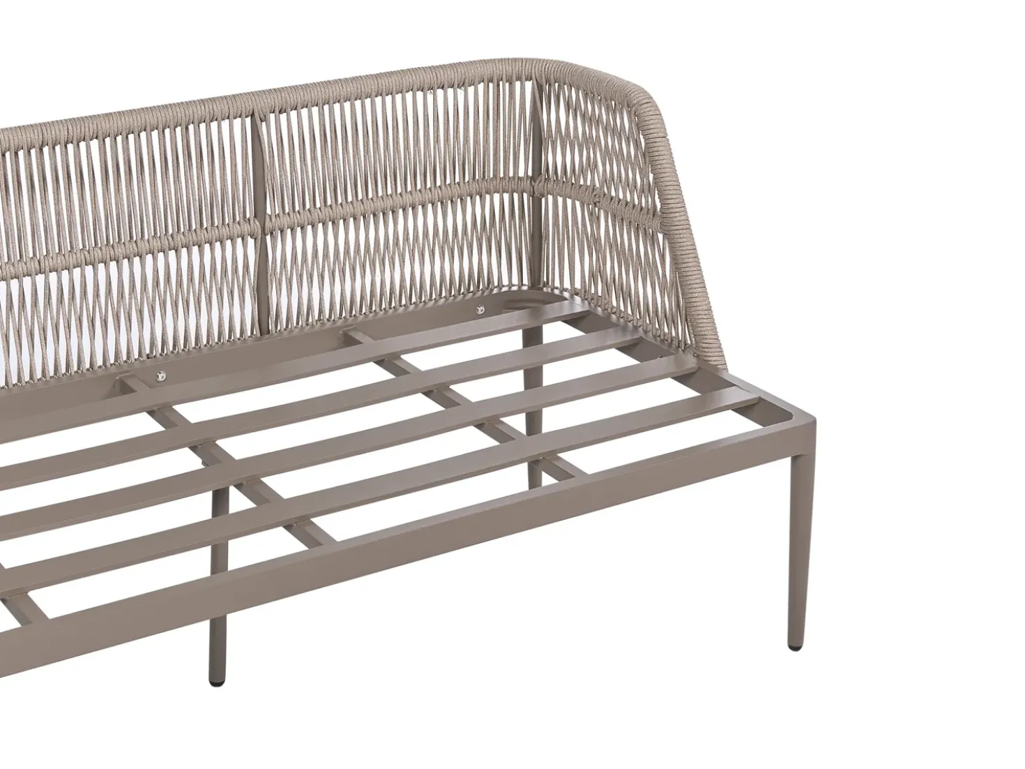 Set di divani angolari da giardino 3 posti LEFFE Lato destro Metallo Beige