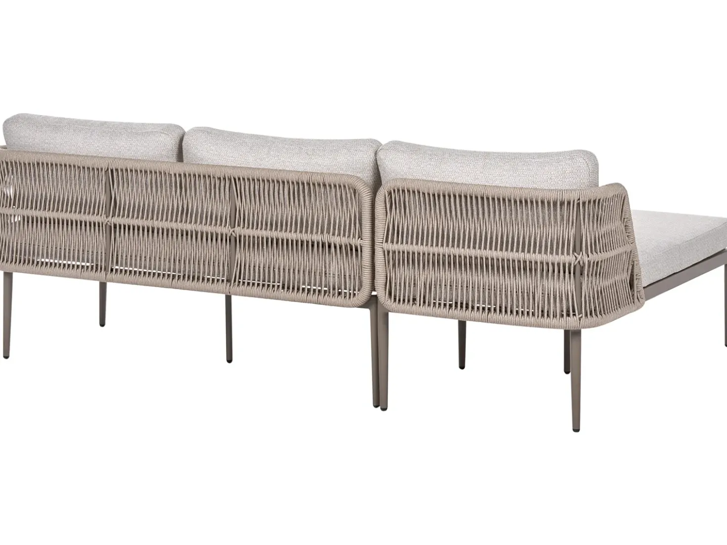 Set di divani angolari da giardino 3 posti LEFFE Lato destro Metallo Beige