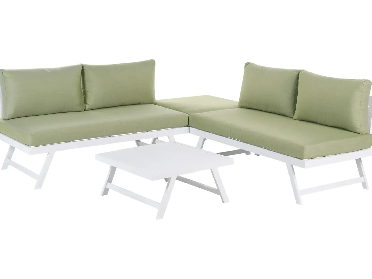 Set di divani angolari da giardino 5 posti COCCORINO Metallo Verde