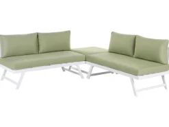 Set di divani angolari da giardino 5 posti COCCORINO Metallo Verde