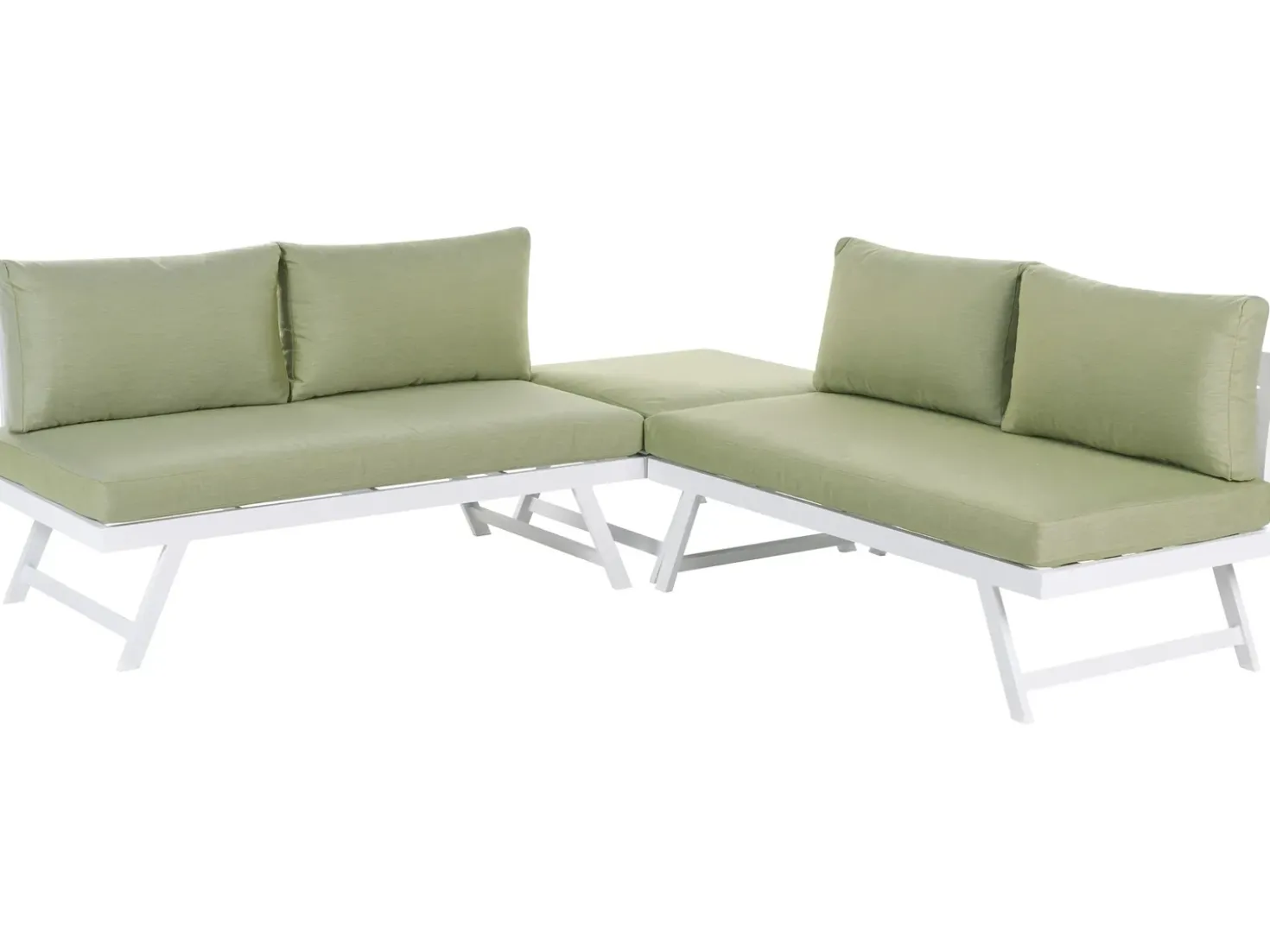 Set di divani angolari da giardino 5 posti COCCORINO Metallo Verde