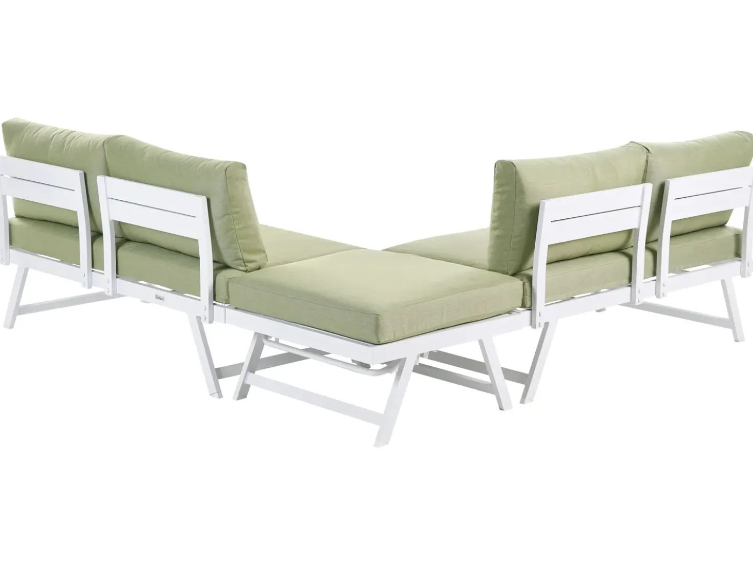 Set di divani angolari da giardino 5 posti COCCORINO Metallo Verde