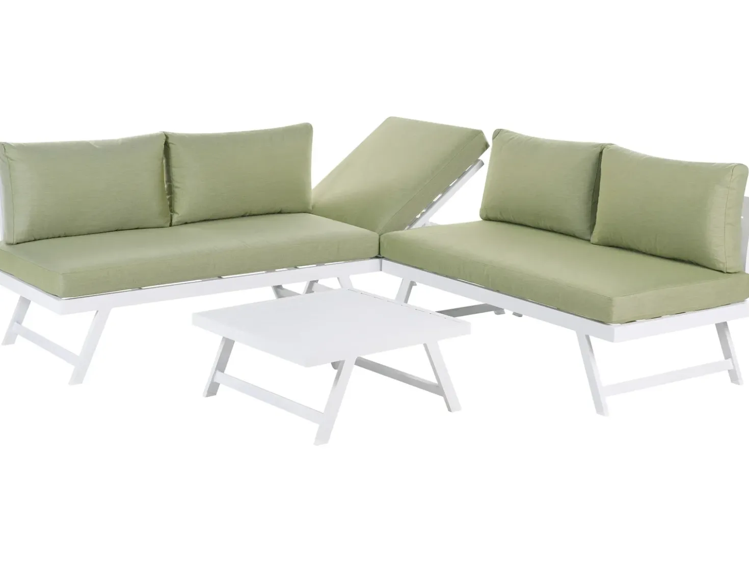 Set di divani angolari da giardino 5 posti COCCORINO Metallo Verde