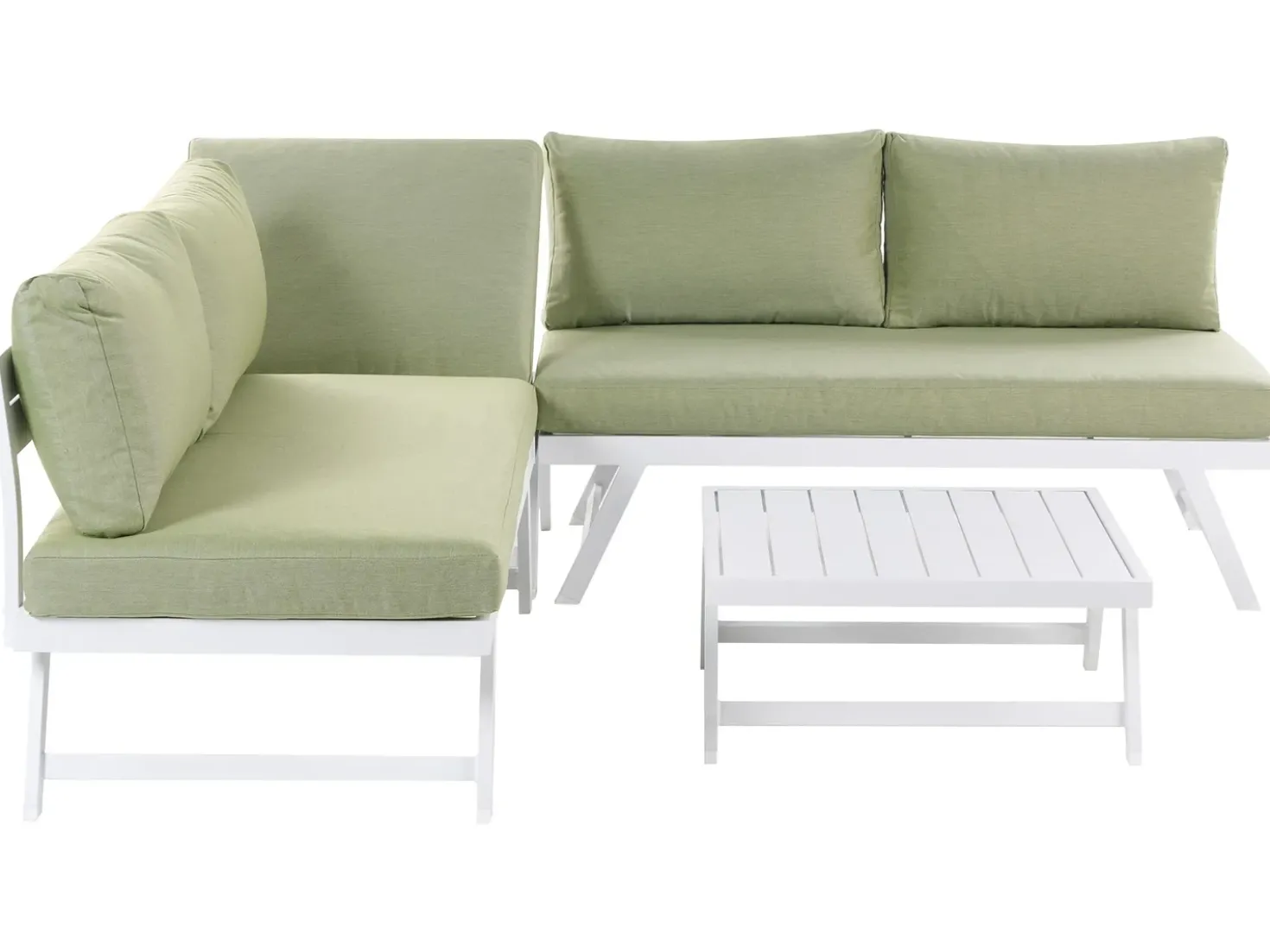 Set di divani angolari da giardino 5 posti COCCORINO Metallo Verde