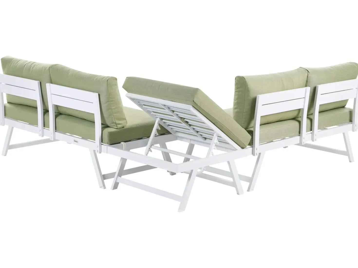 Set di divani angolari da giardino 5 posti COCCORINO Metallo Verde