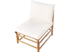 Set di divani angolari da giardino 5 posti CERRETO Lato Sinistro Bambù Bianco sporco