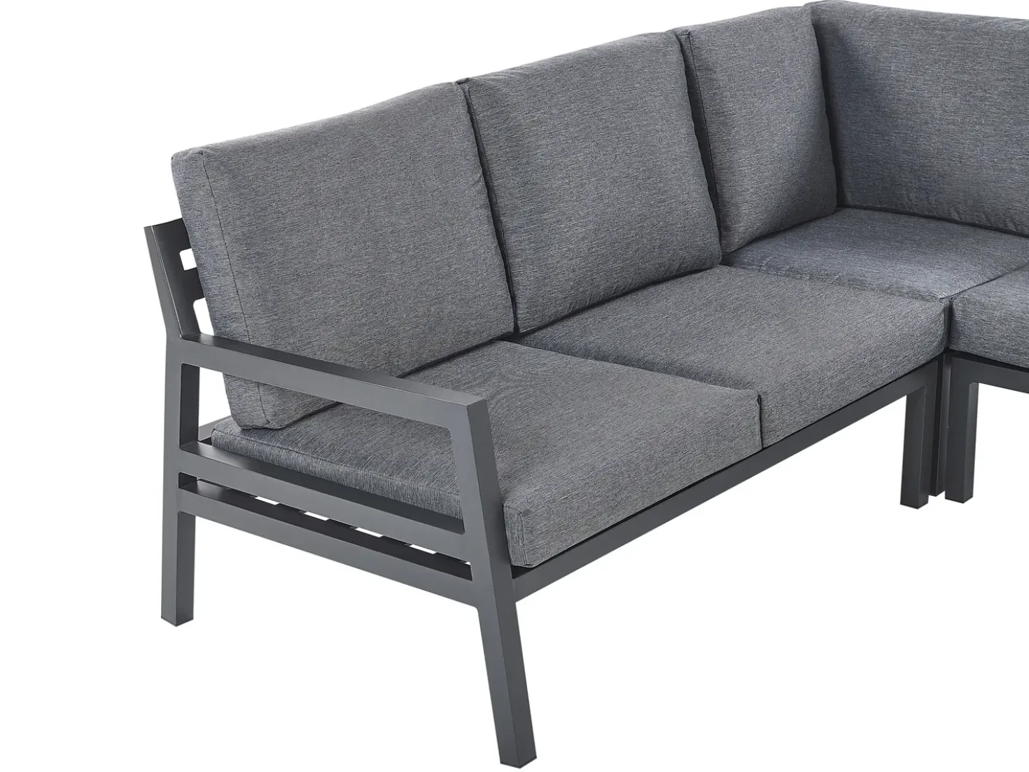 Set di divani angolari da giardino 5 posti VIZZINI Metallo Grigio