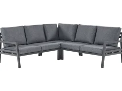 Set di divani angolari da giardino 5 posti VIZZINI Metallo Grigio