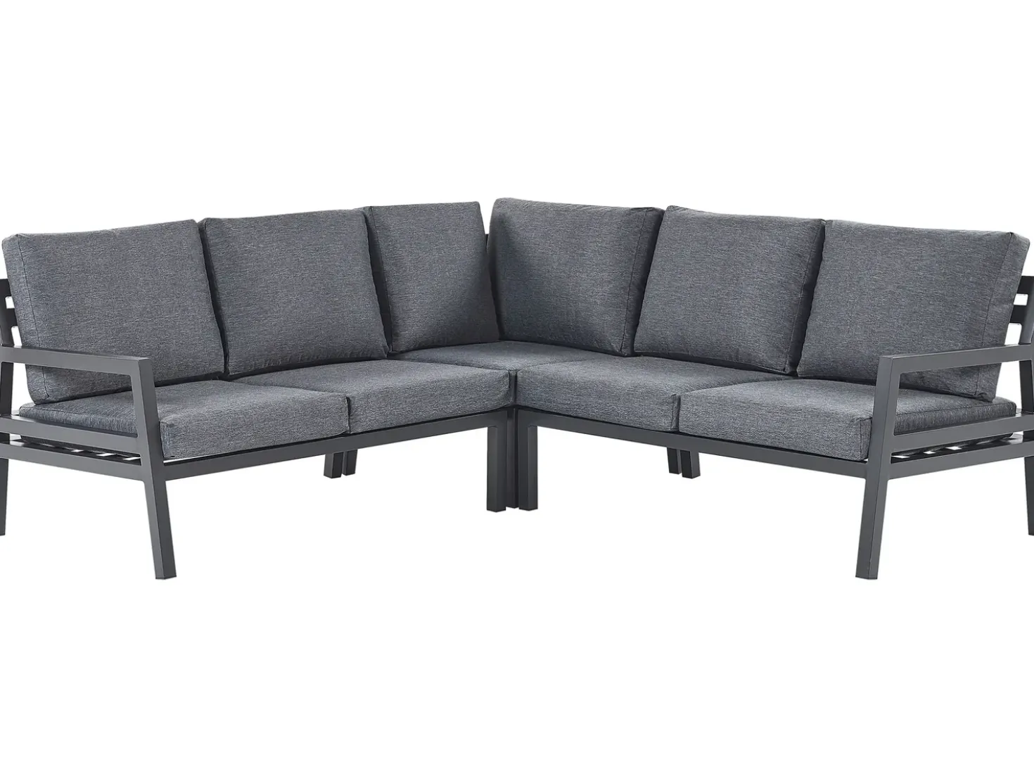 Set di divani angolari da giardino 5 posti VIZZINI Metallo Grigio