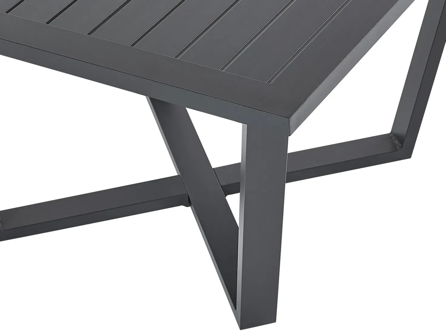Set di divani angolari da giardino 5 posti VIZZINI Metallo Grigio
