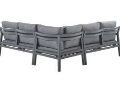 Set di divani angolari da giardino 5 posti VIZZINI Metallo Grigio