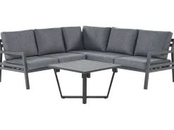 Set di divani angolari da giardino 5 posti VIZZINI Metallo Grigio